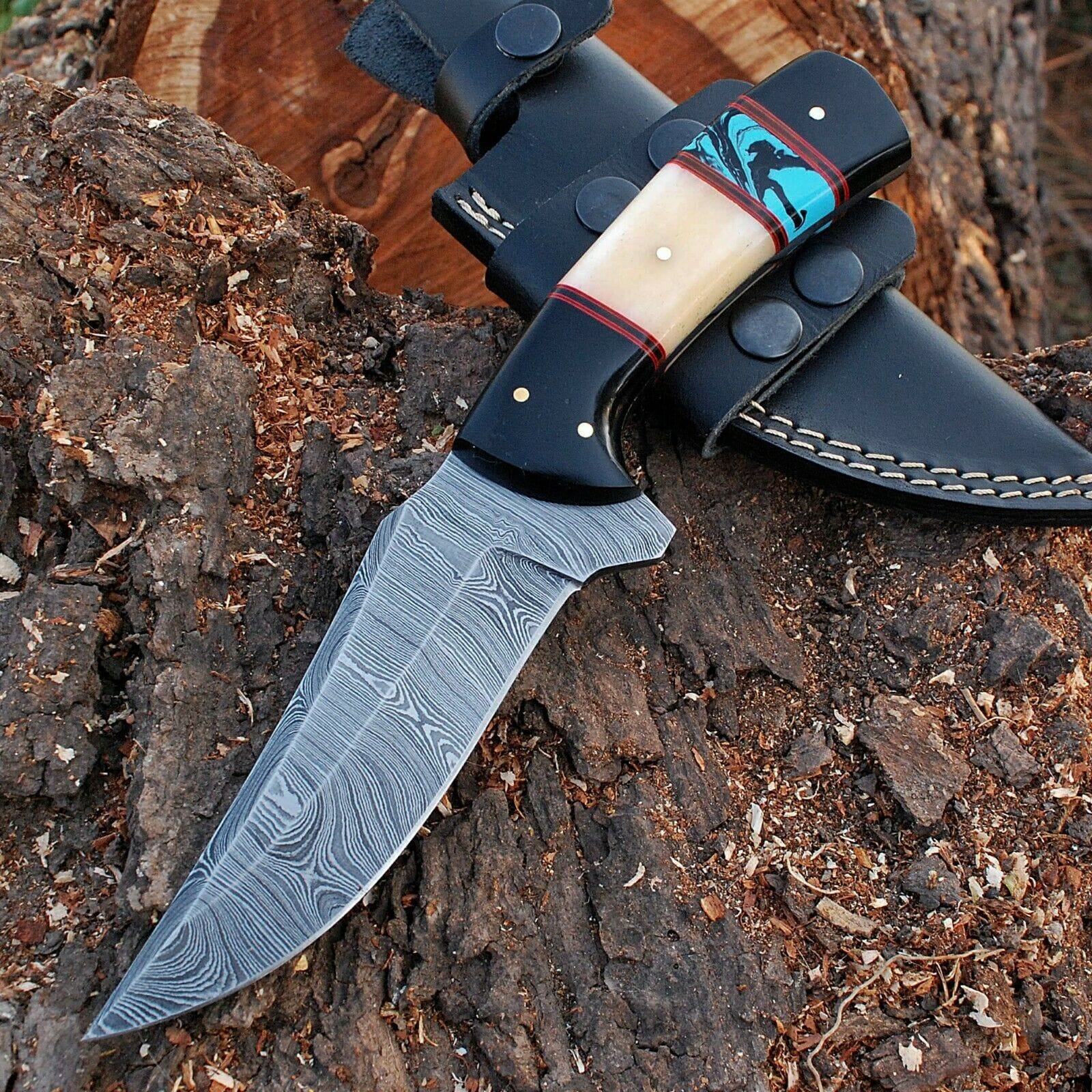KBS Knives Store Hunting Knife Custom Handmade Damascus Steel Hunting Knife