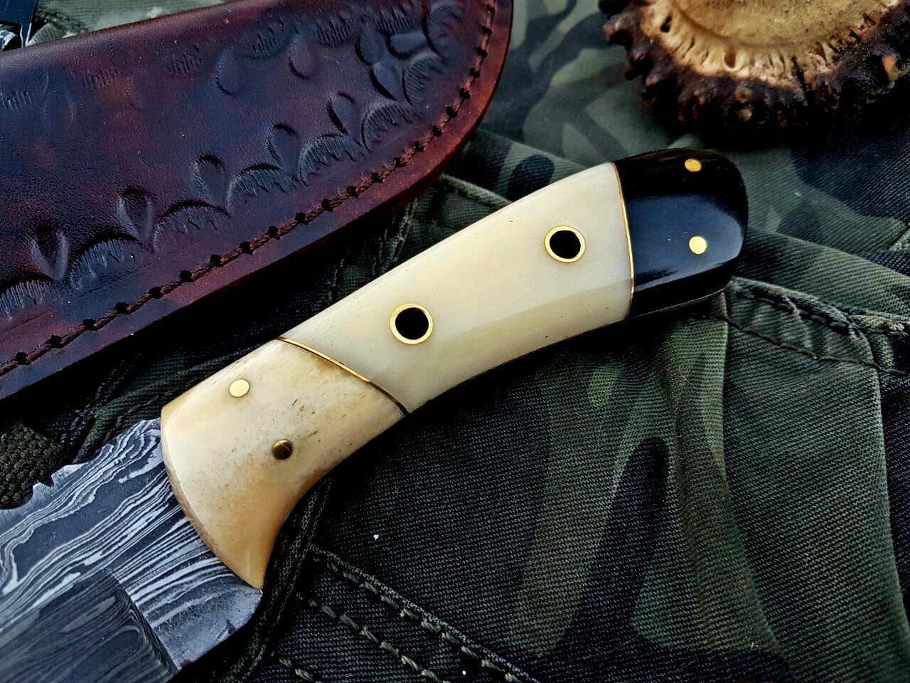 KBS Knives Store Hunting Knife Custom Handmade Damascus Steel Hunting Knife