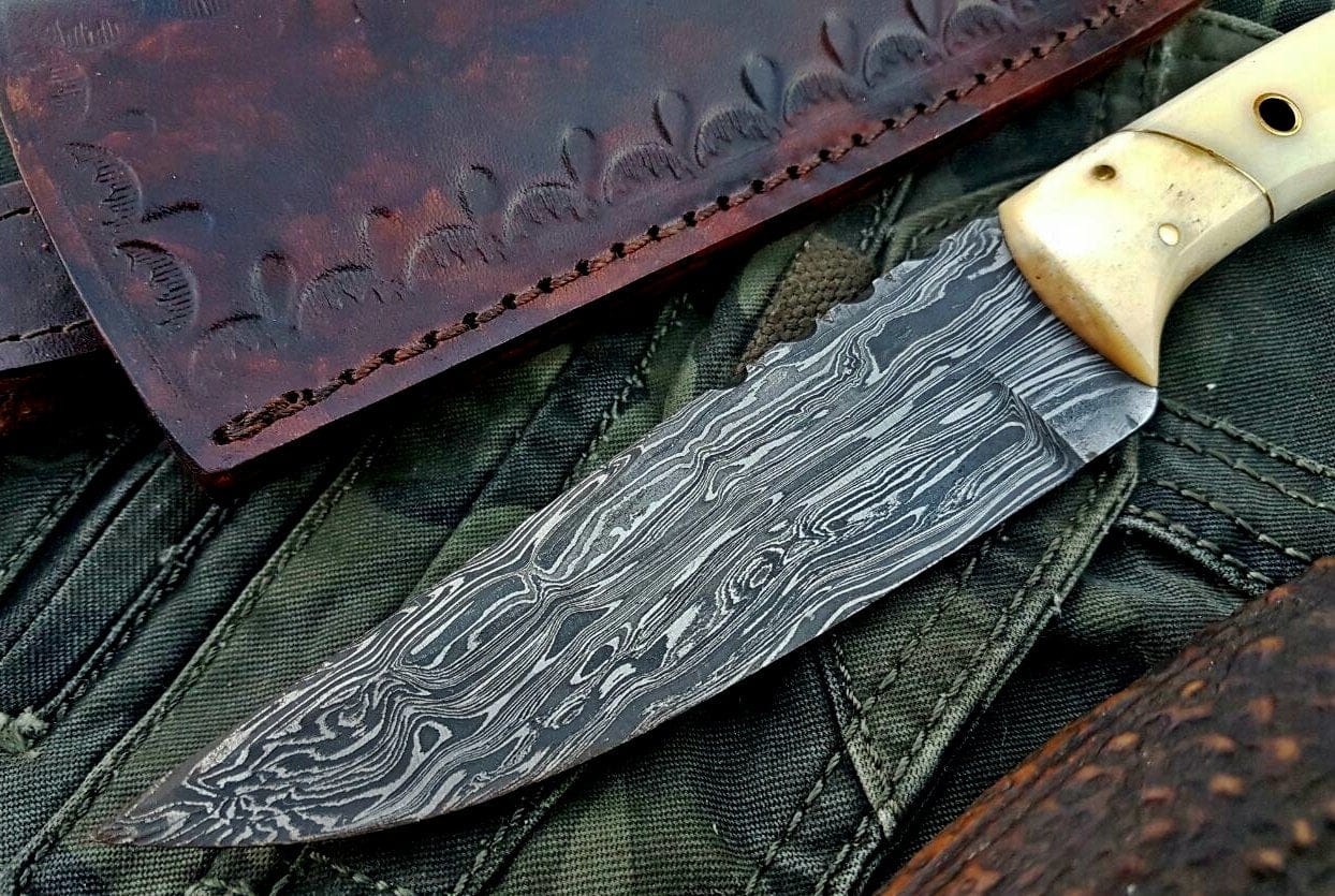 KBS Knives Store Hunting Knife Custom Handmade Damascus Steel Hunting Knife