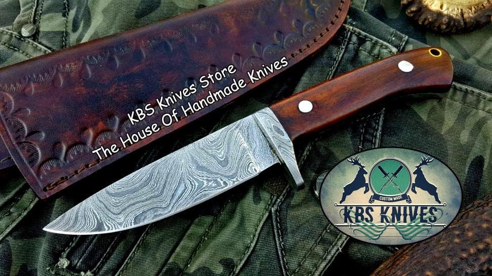 KBS Knives Store Hunting Knife Custom Handmade Damascus Steel Hunting Knife