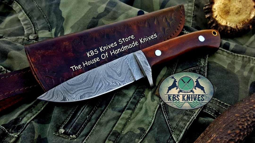 KBS Knives Store Hunting Knife Custom Handmade Damascus Steel Hunting Knife