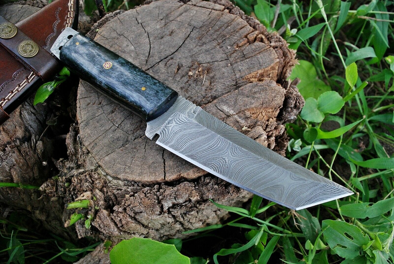 KBS Knives Store Hunting Knife Custom Handmade Damascus Steel Tanto Hunting Knife