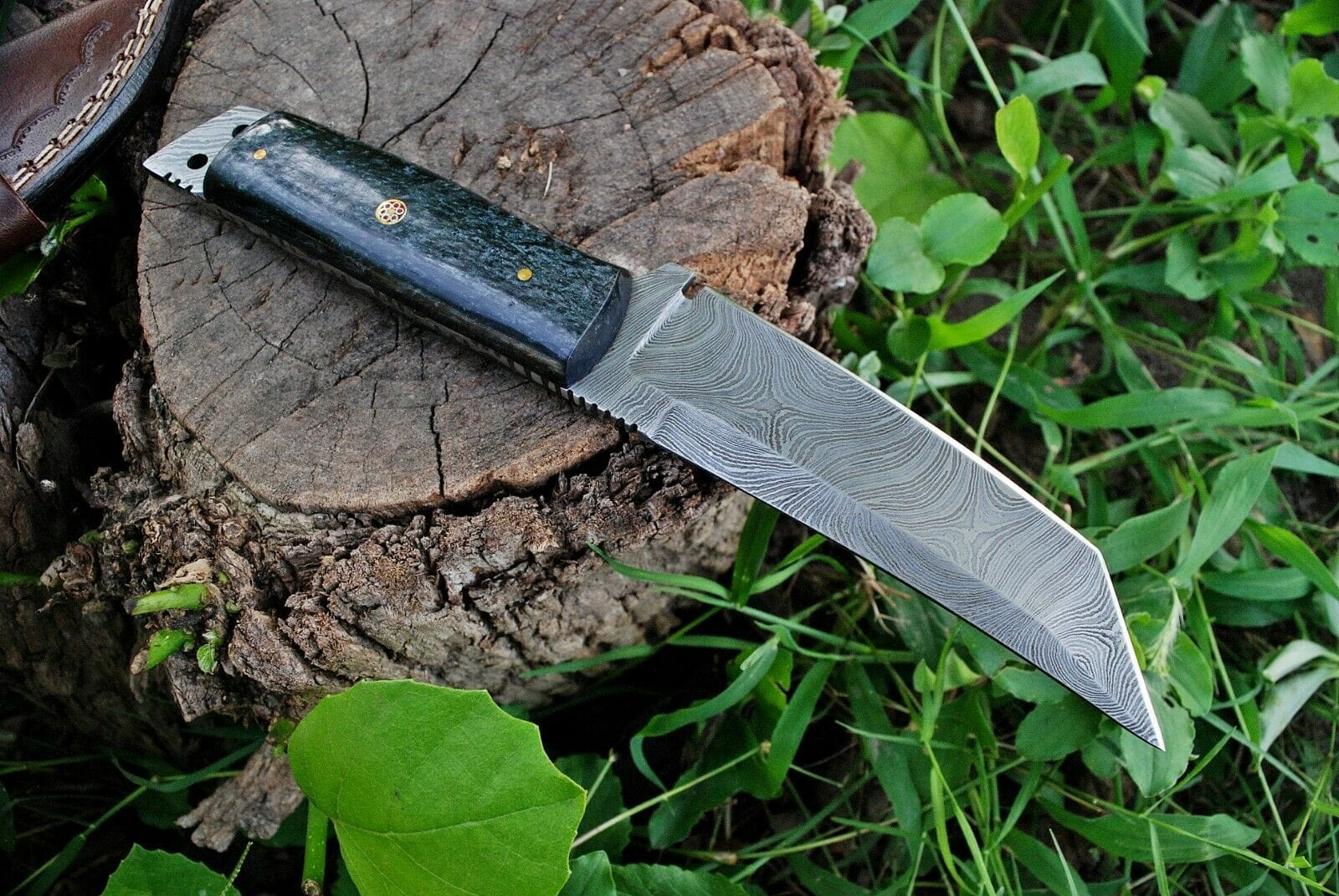 KBS Knives Store Hunting Knife Custom Handmade Damascus Steel Tanto Hunting Knife