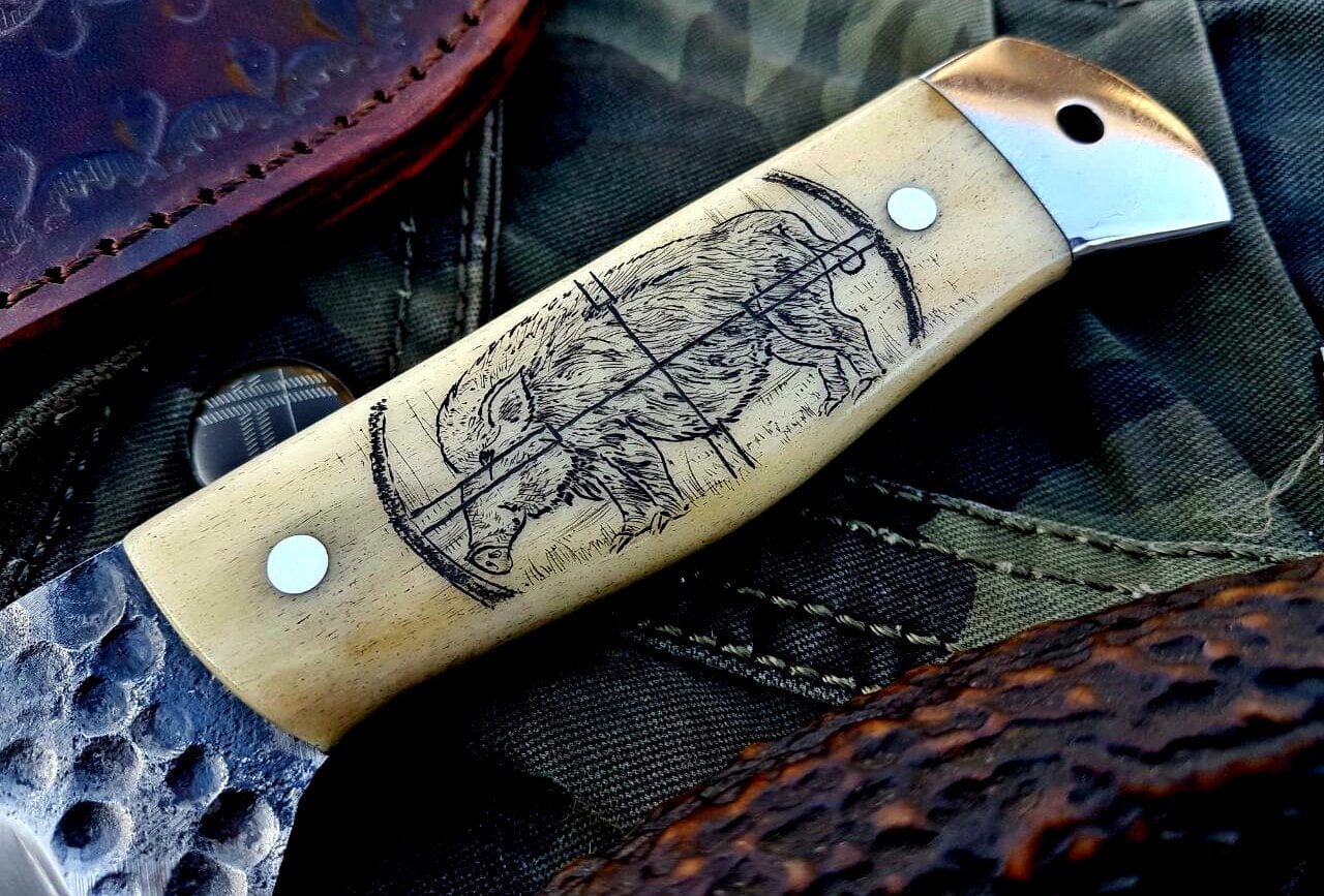 KBS Knives Store Hunting Knife Custom Handmade Hand Forged 1095 High Carbon Steel Hunting Camping Knife
