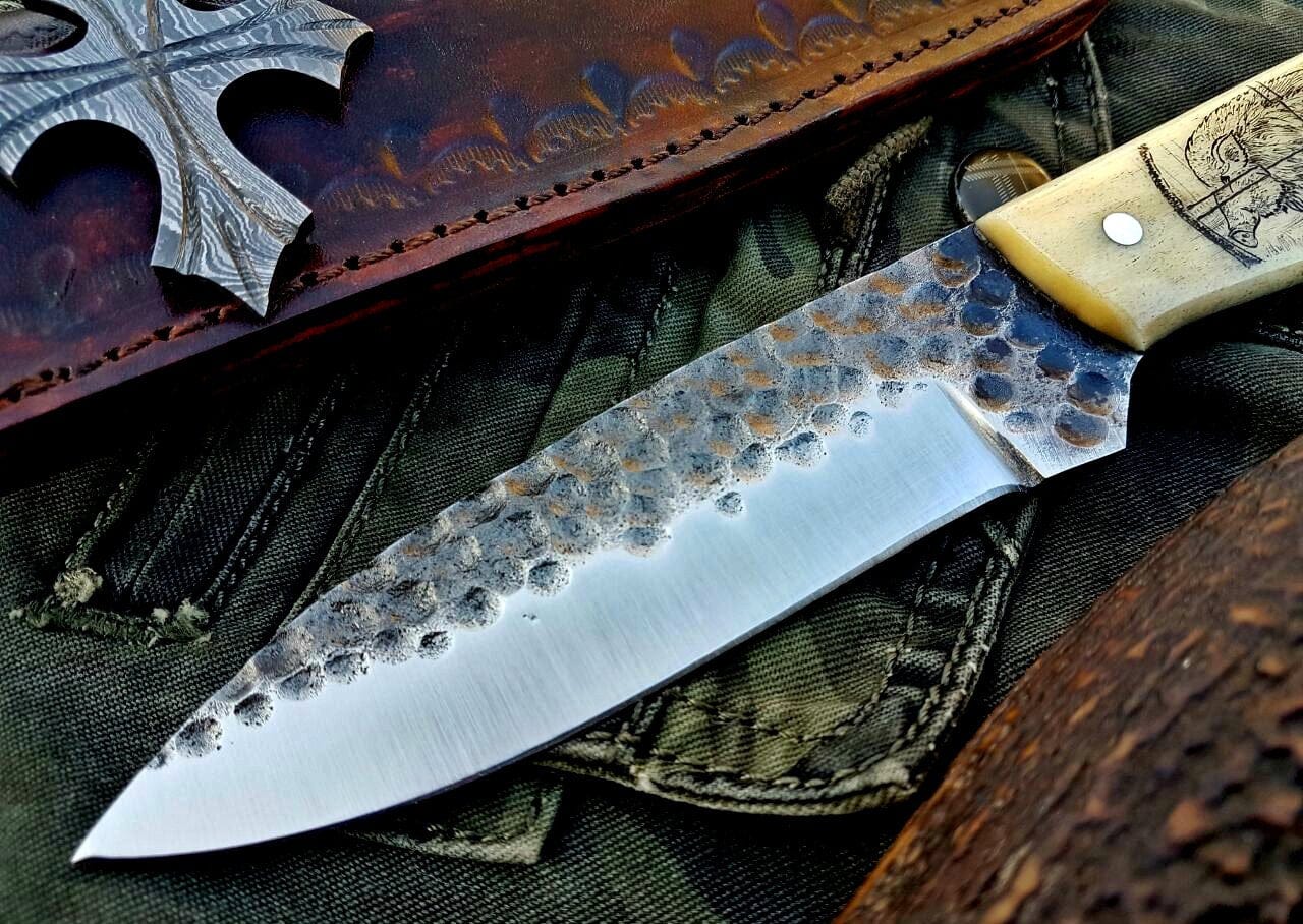 KBS Knives Store Hunting Knife Custom Handmade Hand Forged 1095 High Carbon Steel Hunting Camping Knife