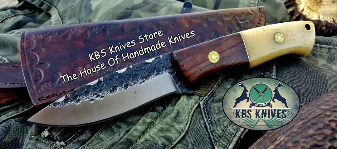 KBS Knives Store Hunting Knife Custom Handmade Hand Forged 1095 Steel Hunting Knife