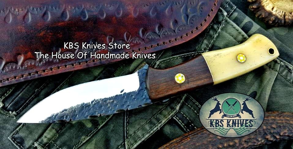 KBS Knives Store Hunting Knife Custom Handmade Hand Forged 1095 Steel Hunting Knife