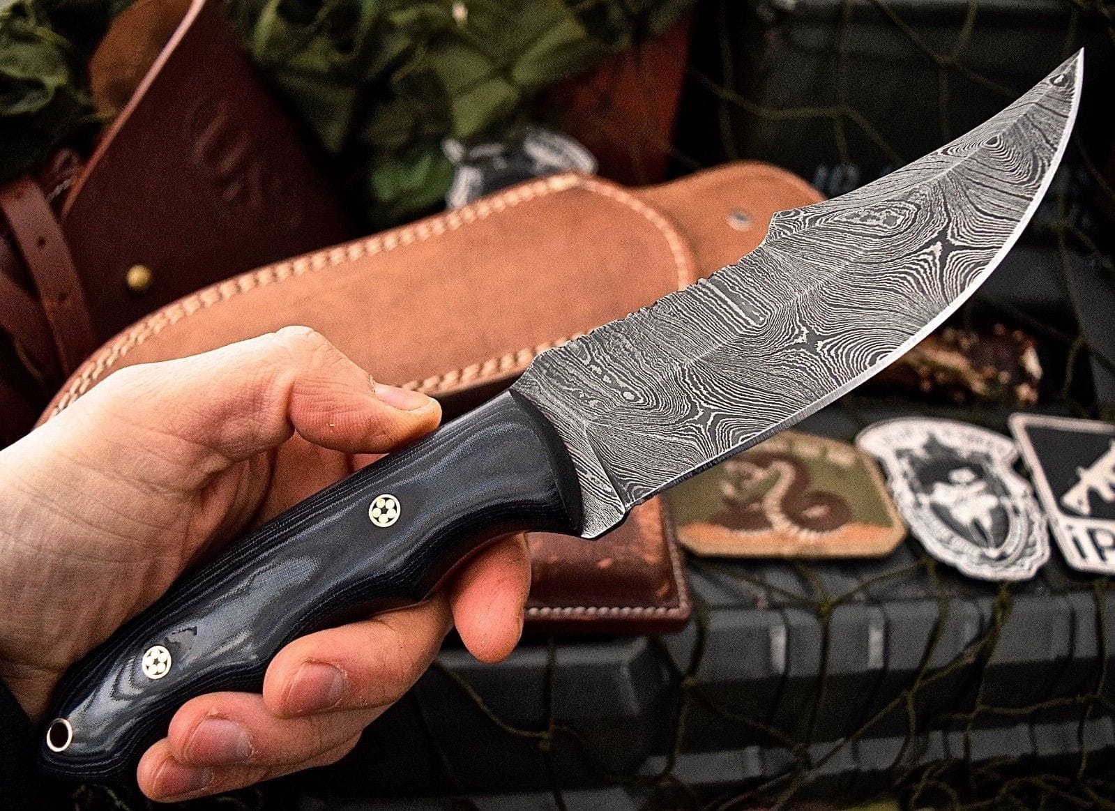 KBS Knives Store Hunting Knife Custom Handmade Hunters Knife with Damascus Steel Blade