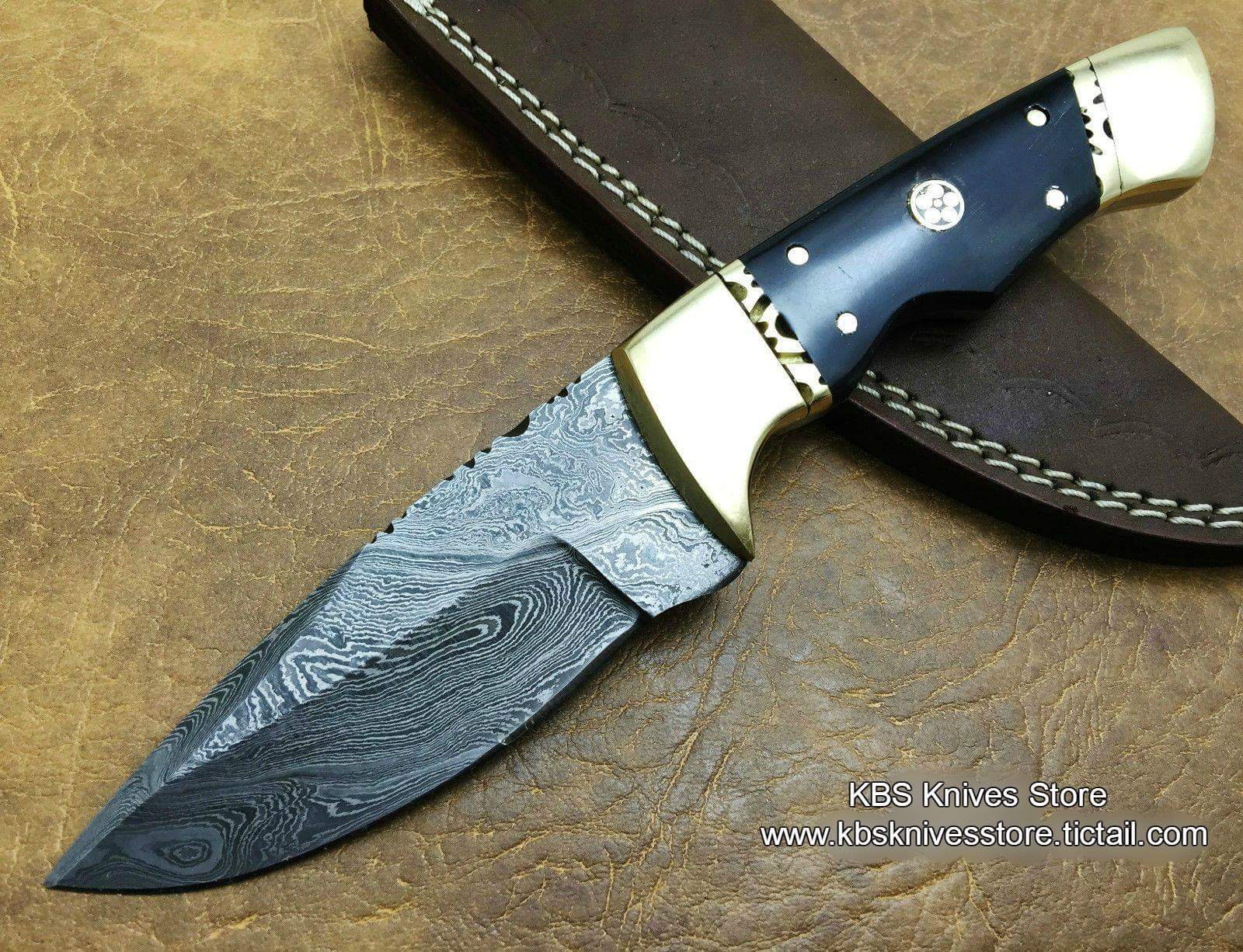 KBS Knives Store Hunting Knife Custom Handmade Hunters Knife with Leather Sheath