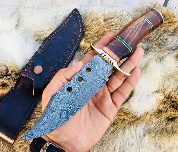 KBS Knives Store Hunting Knife Custom Handmade Hunting Knife with Walnut Wood Handle