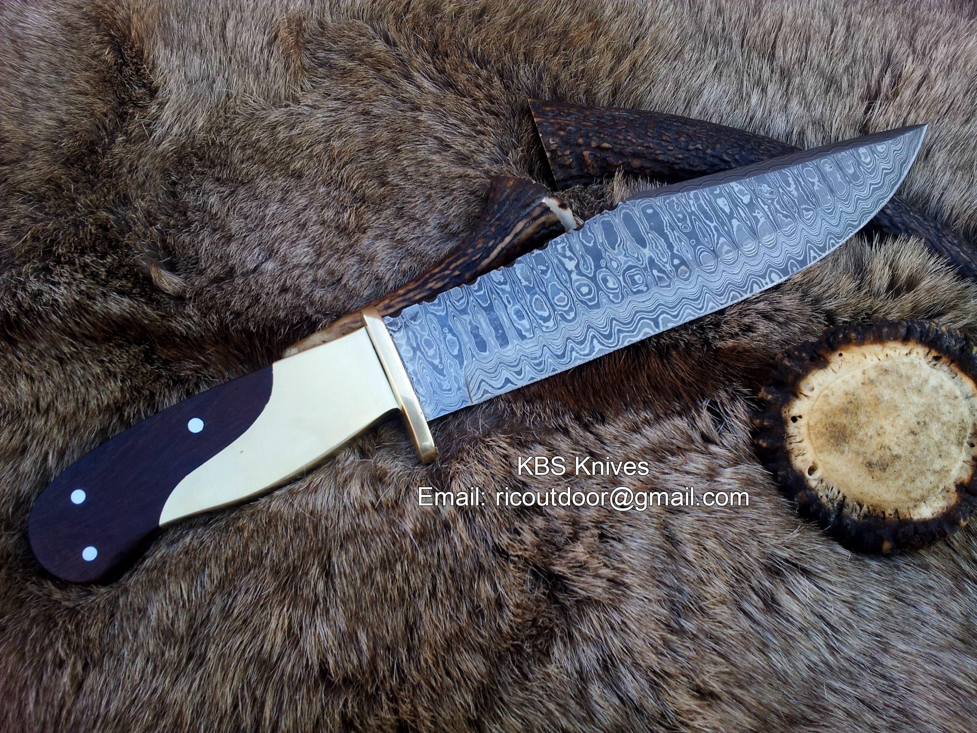 KBS Knives Store Hunting Knife Damascus Hand Made Hunting Knife
