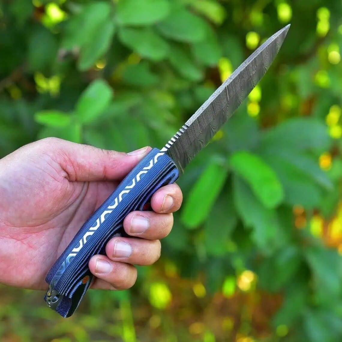 KBS Knives Store Hunting Knife "Exquisite Damascus Hunting Knife with Canvas Micarta Handle | Limited Edition | KBS Knives Store"