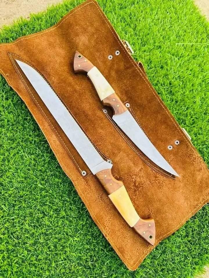 KBS Knives Store Hunting Knife Fillet Knife Set – Stainless 440C Steel with Rosewood & Bone Handles