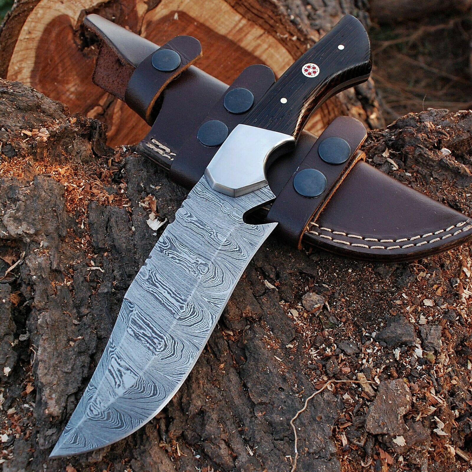 KBS Knives Store Hunting Knife Fixed Blade Custom Handmade Damascus Steel Hunting Knife