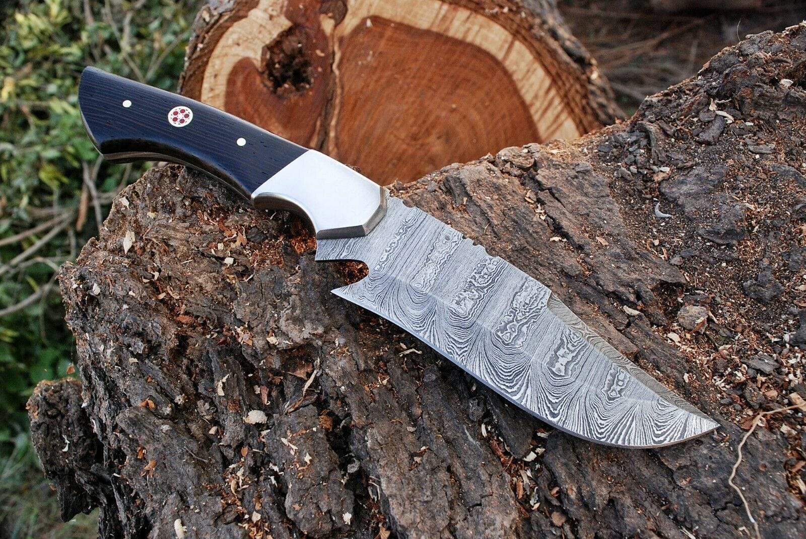 KBS Knives Store Hunting Knife Fixed Blade Custom Handmade Damascus Steel Hunting Knife