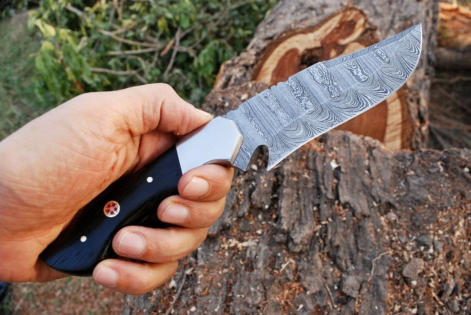 KBS Knives Store Hunting Knife Fixed Blade Custom Handmade Damascus Steel Hunting Knife