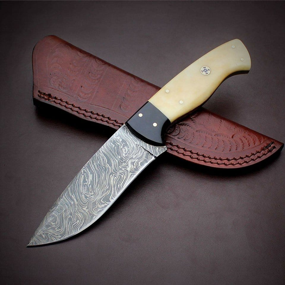 KBS Knives Store Hunting Knife Full Tang Custom Handmade Damascus Steel Hunting Knife