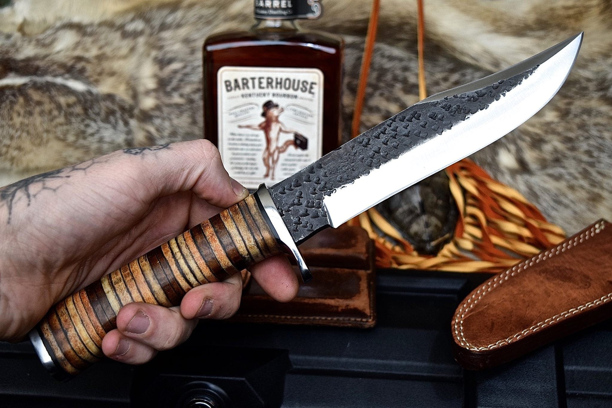 KBS Knives Store Hunting Knife Handcrafted Big Hunting Knife with High-Carbon 1095 Steel Blade