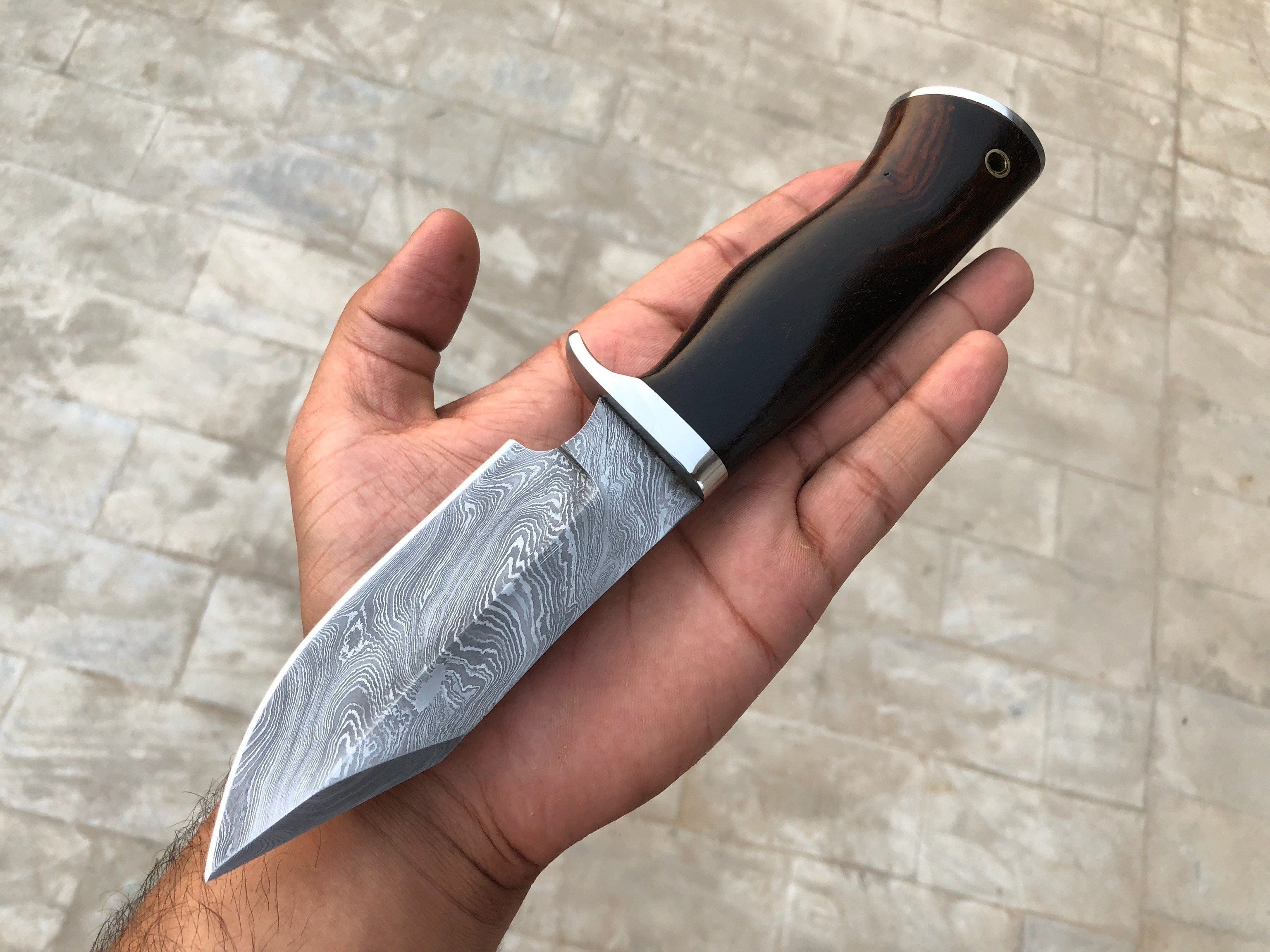 KBS Knives Store Hunting Knife Handcrafted Custom Hunting Knife with Damascus Steel Blade
