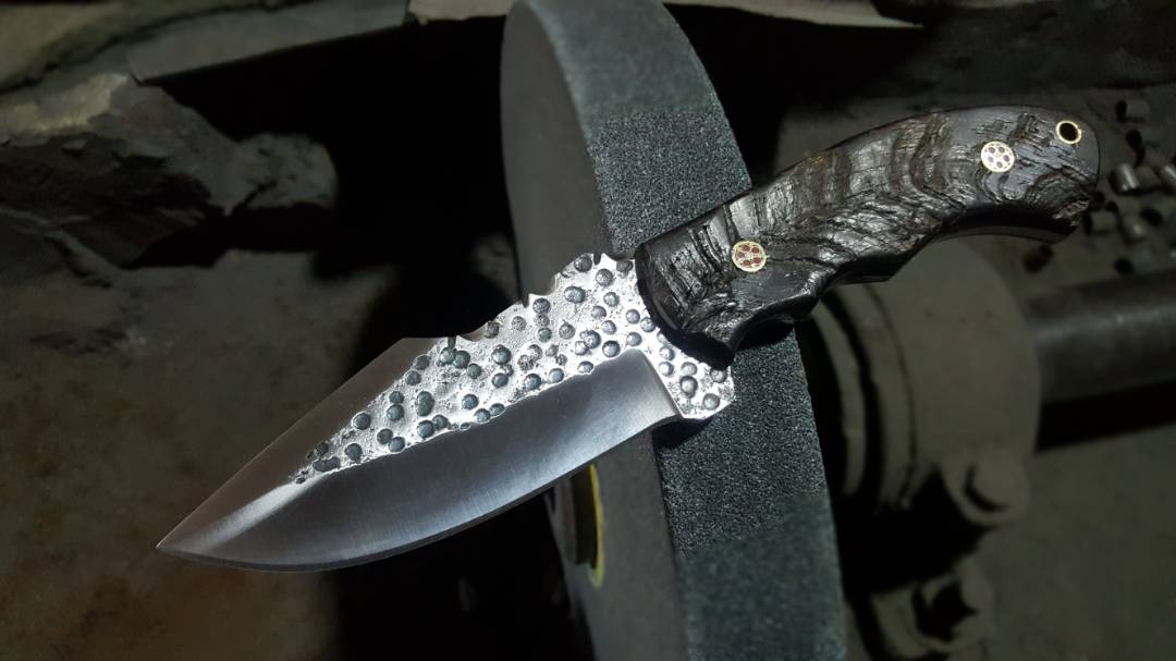 KBS Knives Store Hunting Knife Handcrafted Custom Hunting Knife with Sheep Horn Handle – 1095 Steel