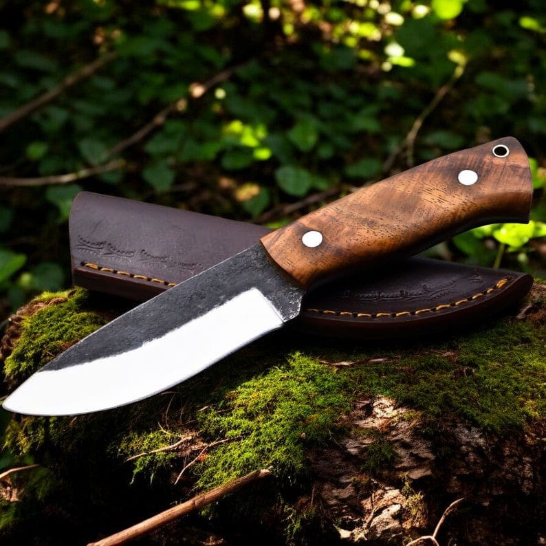 KBS Knives Store Hunting Knife Handmade Hunting Knife – 4.5" 1095 Steel Blade & Rosewood Handle