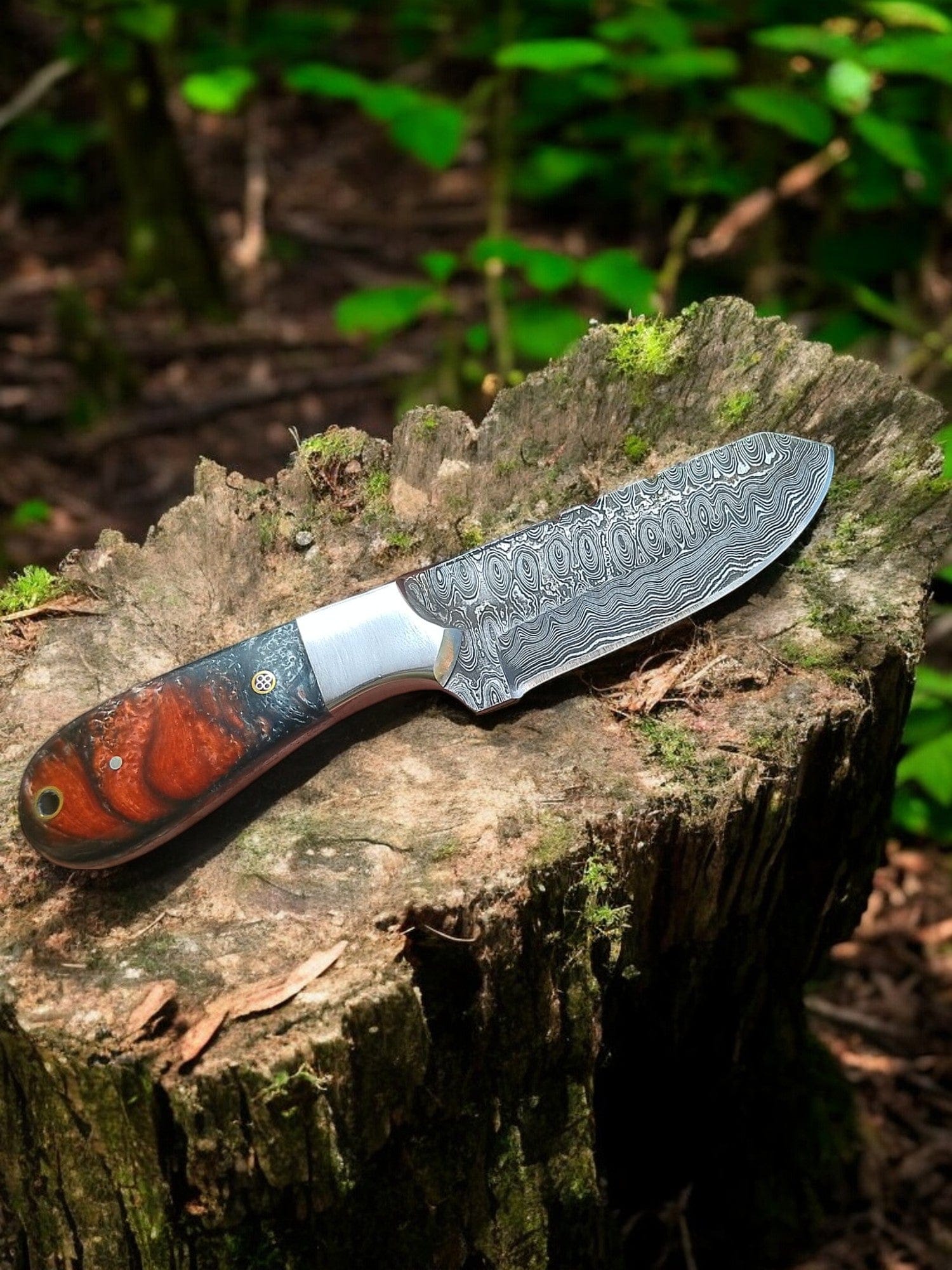 KBS Knives Store Hunting Knife Hunting Blade Damascus Steel & Epoxy Resin Handle