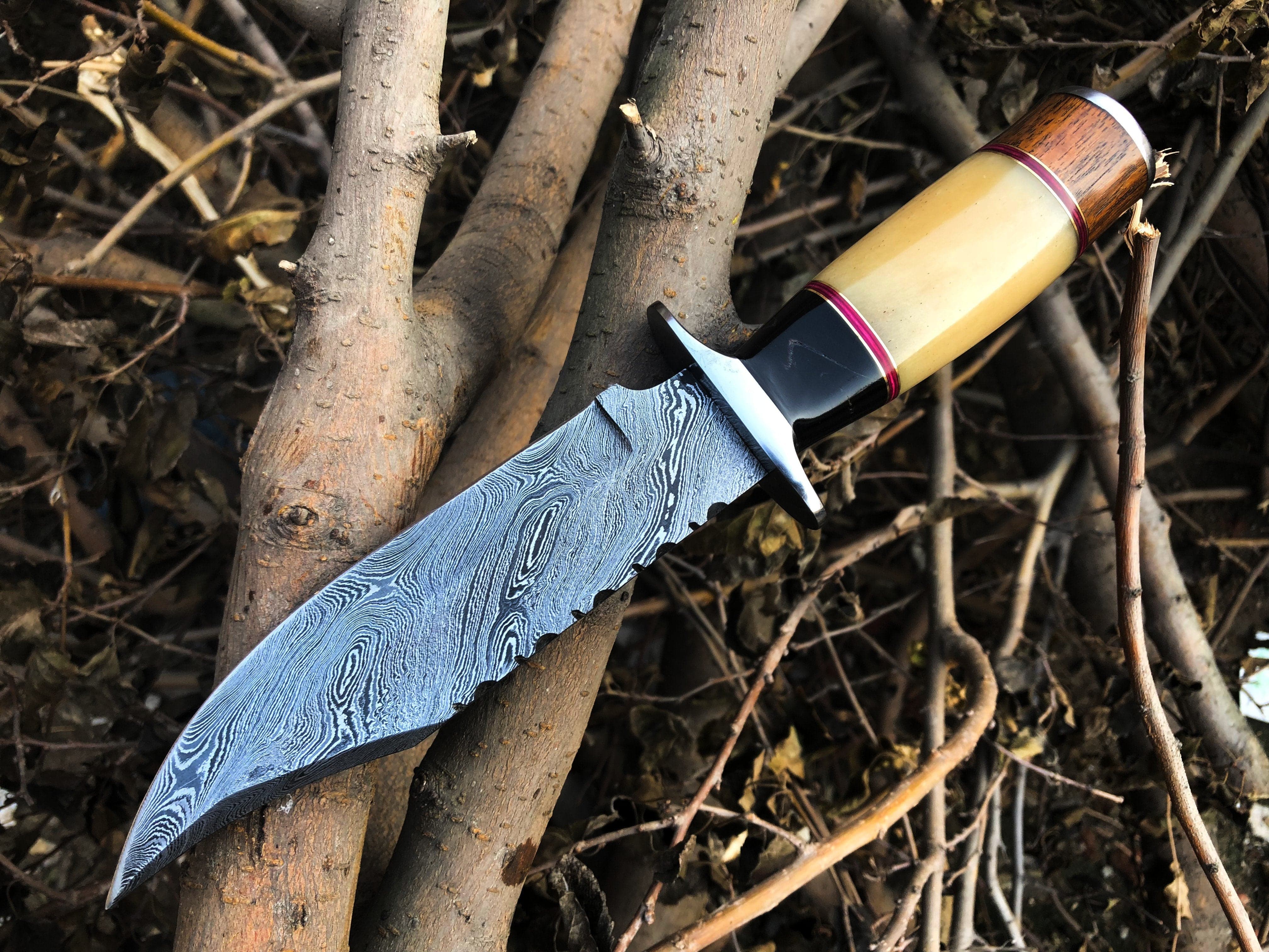 KBS Knives Store Hunting Knife New Custom Handmade Damascus Steel Hunting Knife