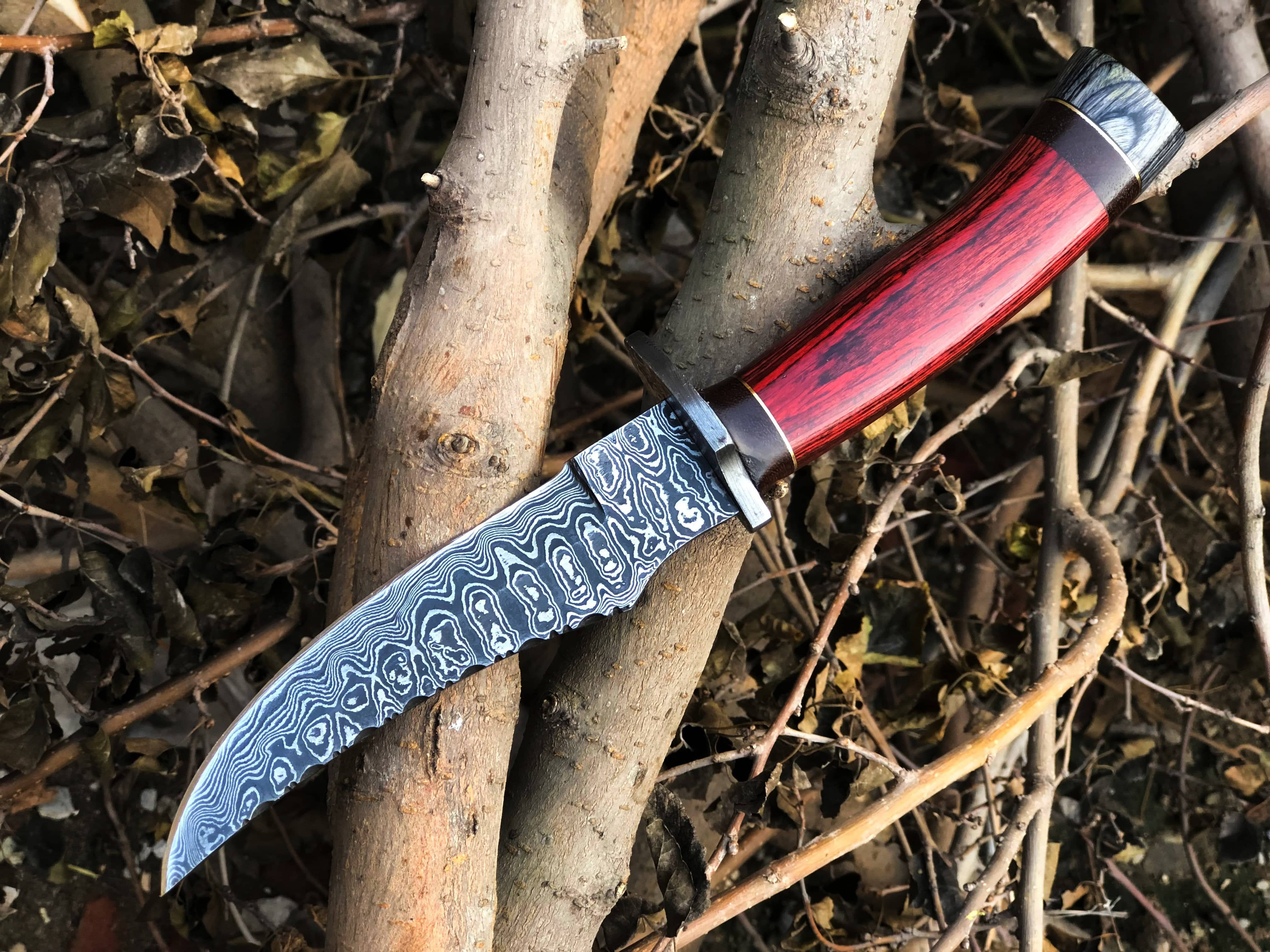 KBS Knives Store Hunting Knife New Custom Handmade Damascus Steel Hunting Knife