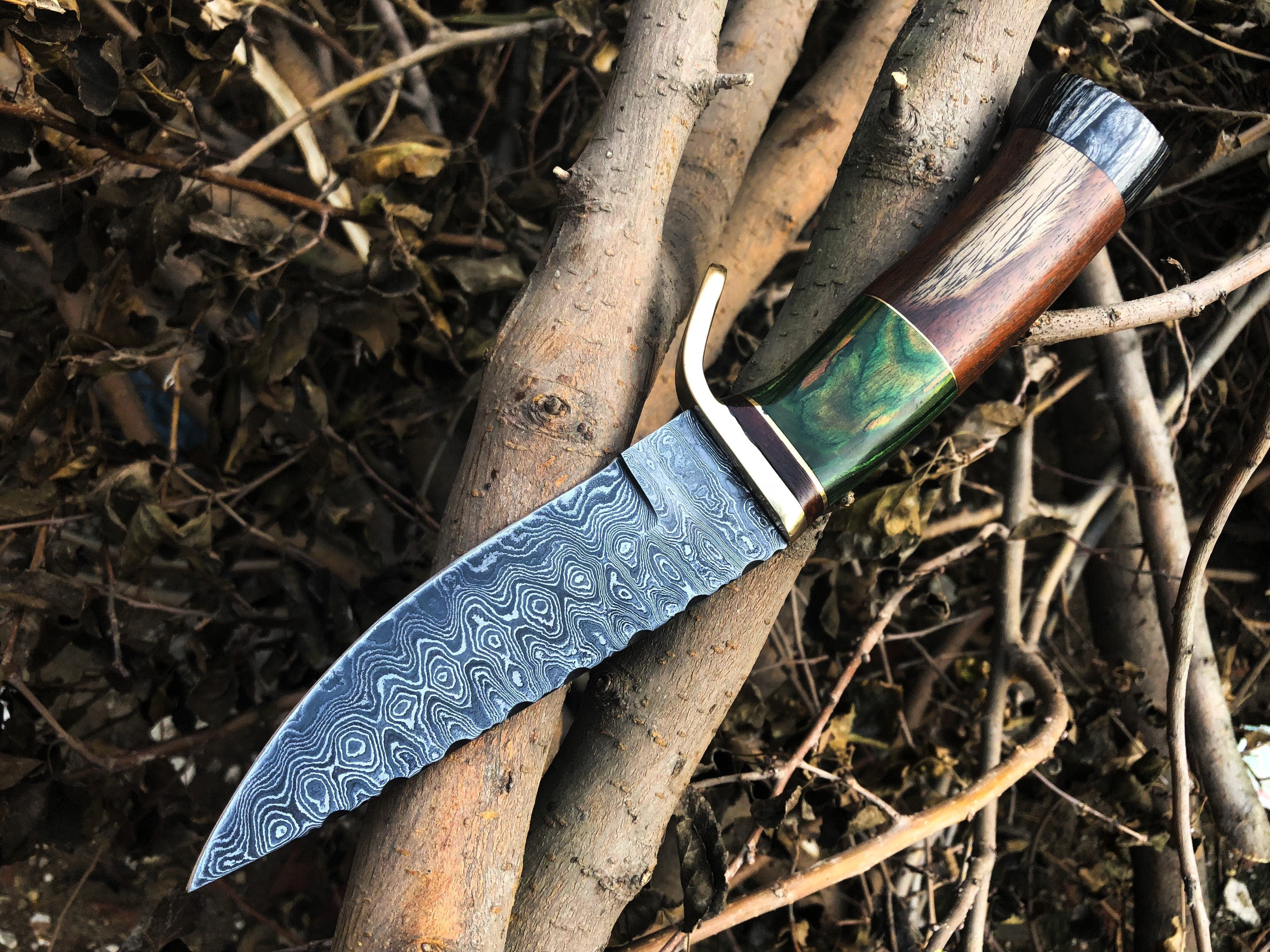 KBS Knives Store Hunting Knife New Custom Handmade Damascus Steel Hunting Knife