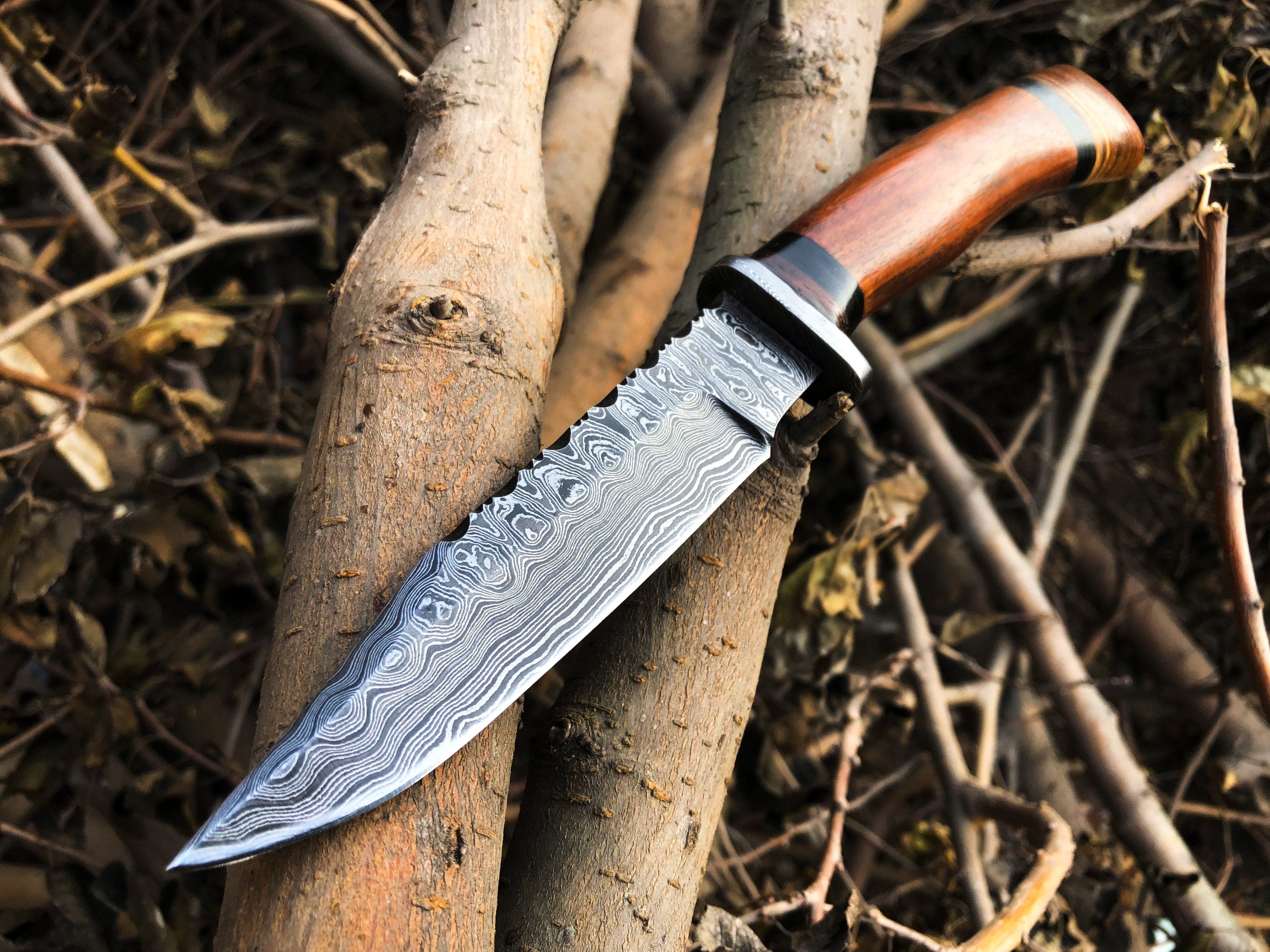 KBS Knives Store Hunting Knife New Custom Handmade Damascus Steel Hunting Knife
