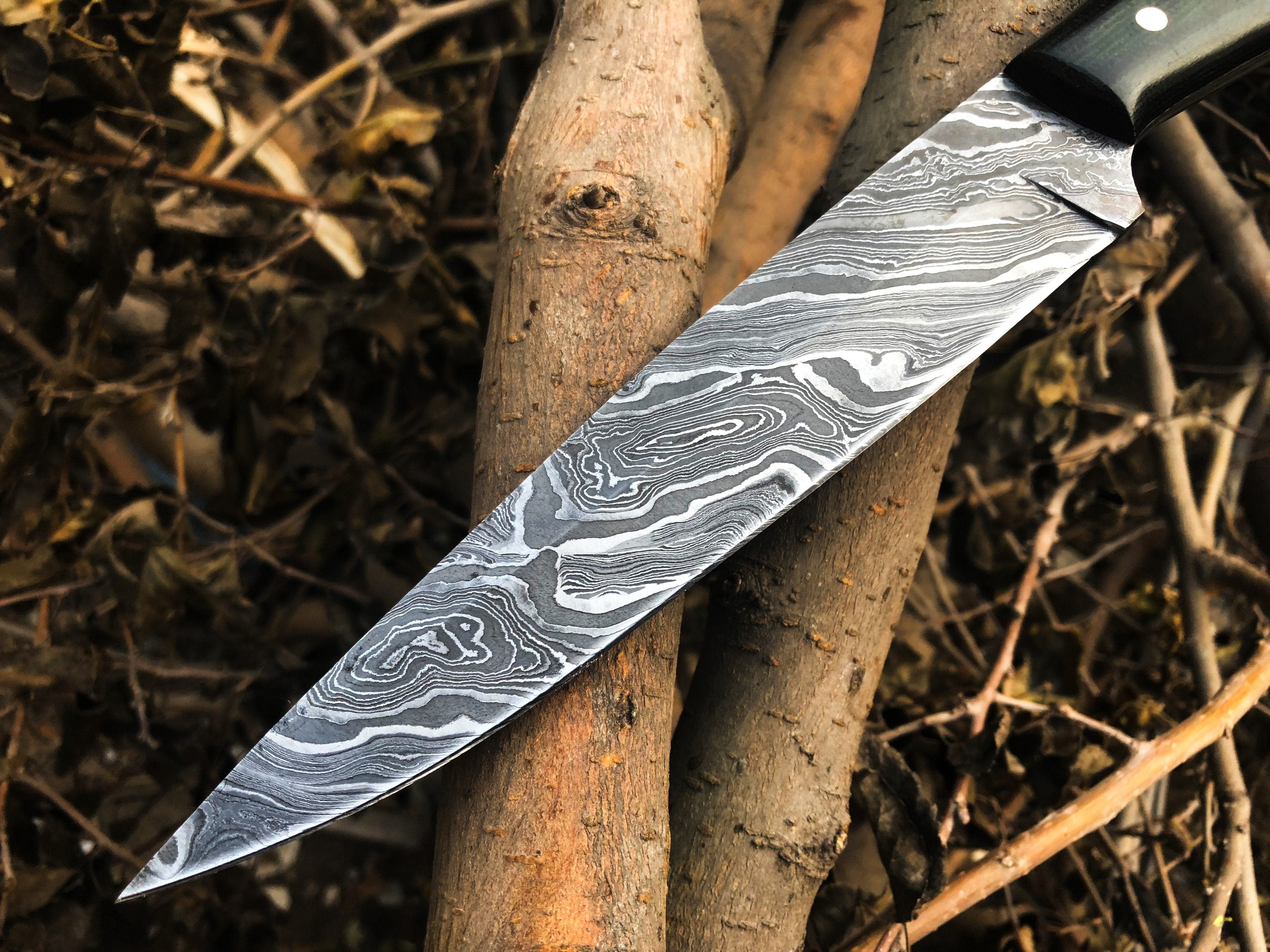 KBS Knives Store Hunting Knife New Full Tang Custom Handmade Damascus Steel Hunting Knife