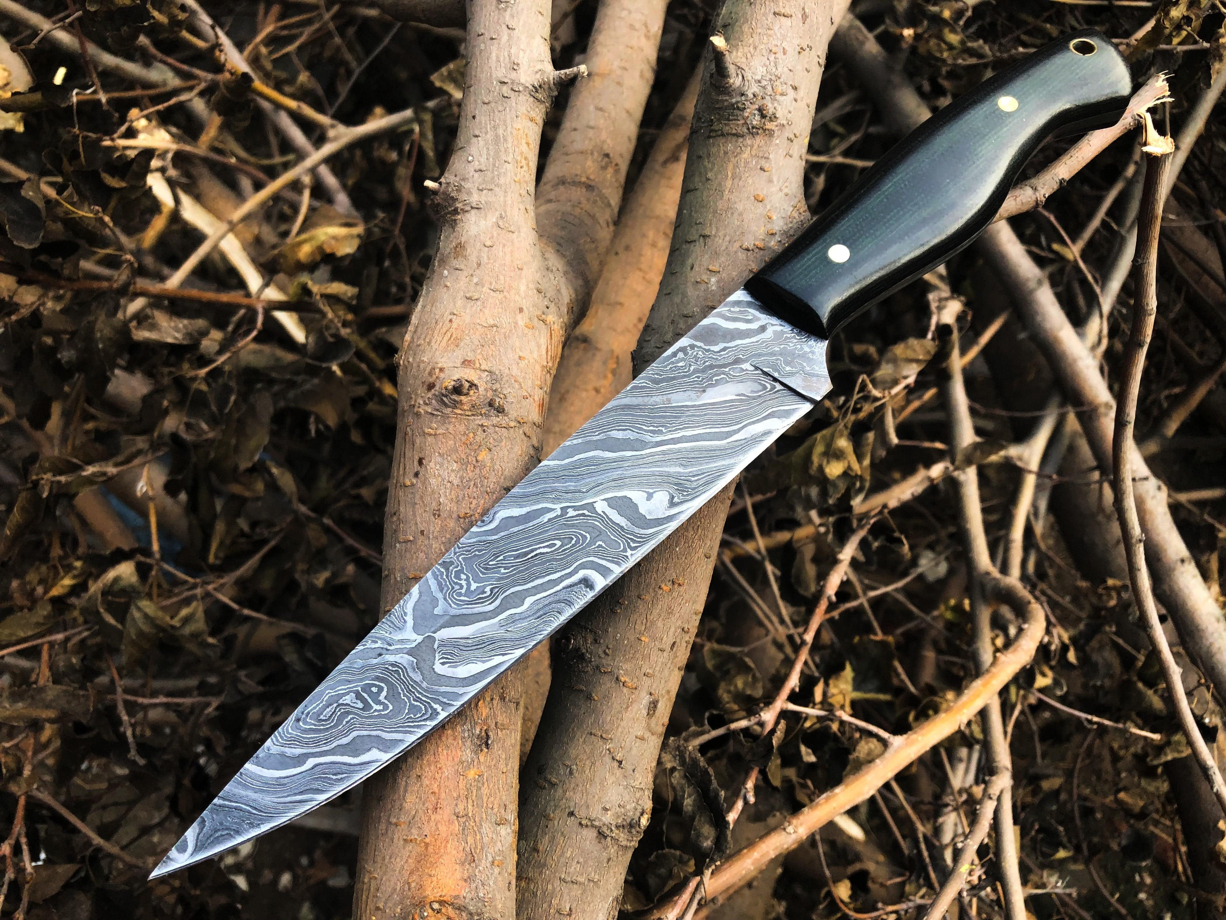 KBS Knives Store Hunting Knife New Full Tang Custom Handmade Damascus Steel Hunting Knife