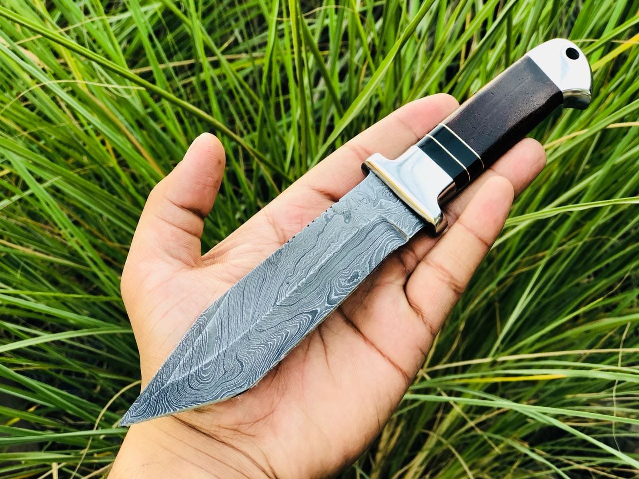 KBS Knives Store Hunting Knife Premium Custom Tanto Hunting Knife with Damascus Blade