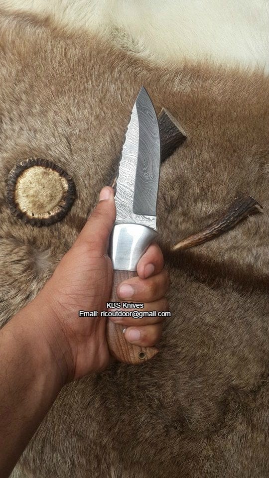 KBS Knives Store Hunting Knife Ridgeback Hunter Custom Handmade Damascus Knife KBS Knives Store