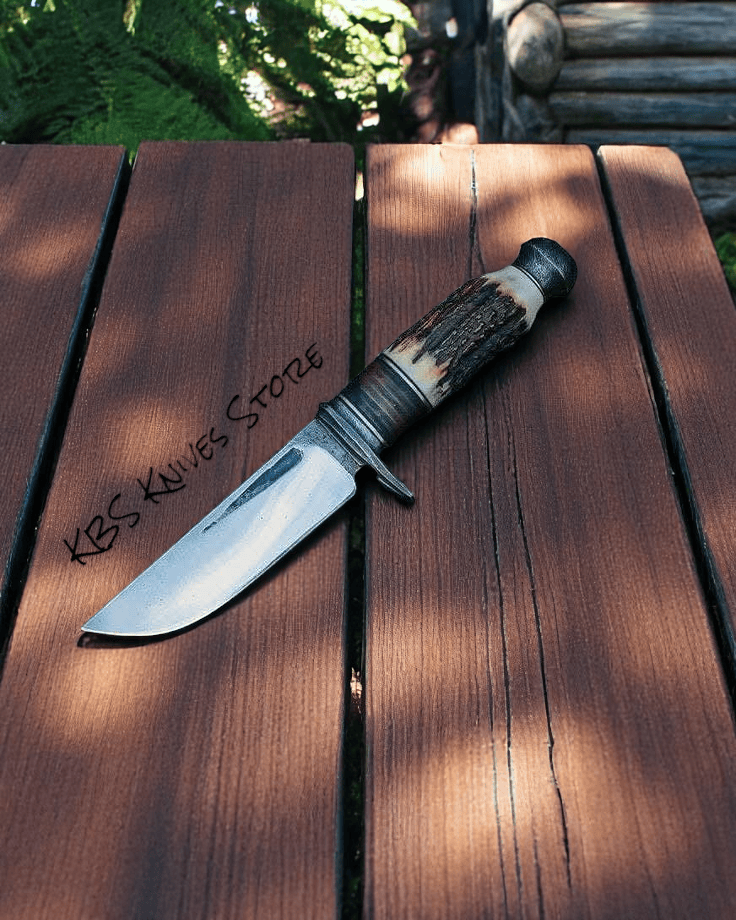 KBS Knives Store Hunting Knife Season’s Shadow – Hunting knife with 1095 high carbon steel & antler horn handle