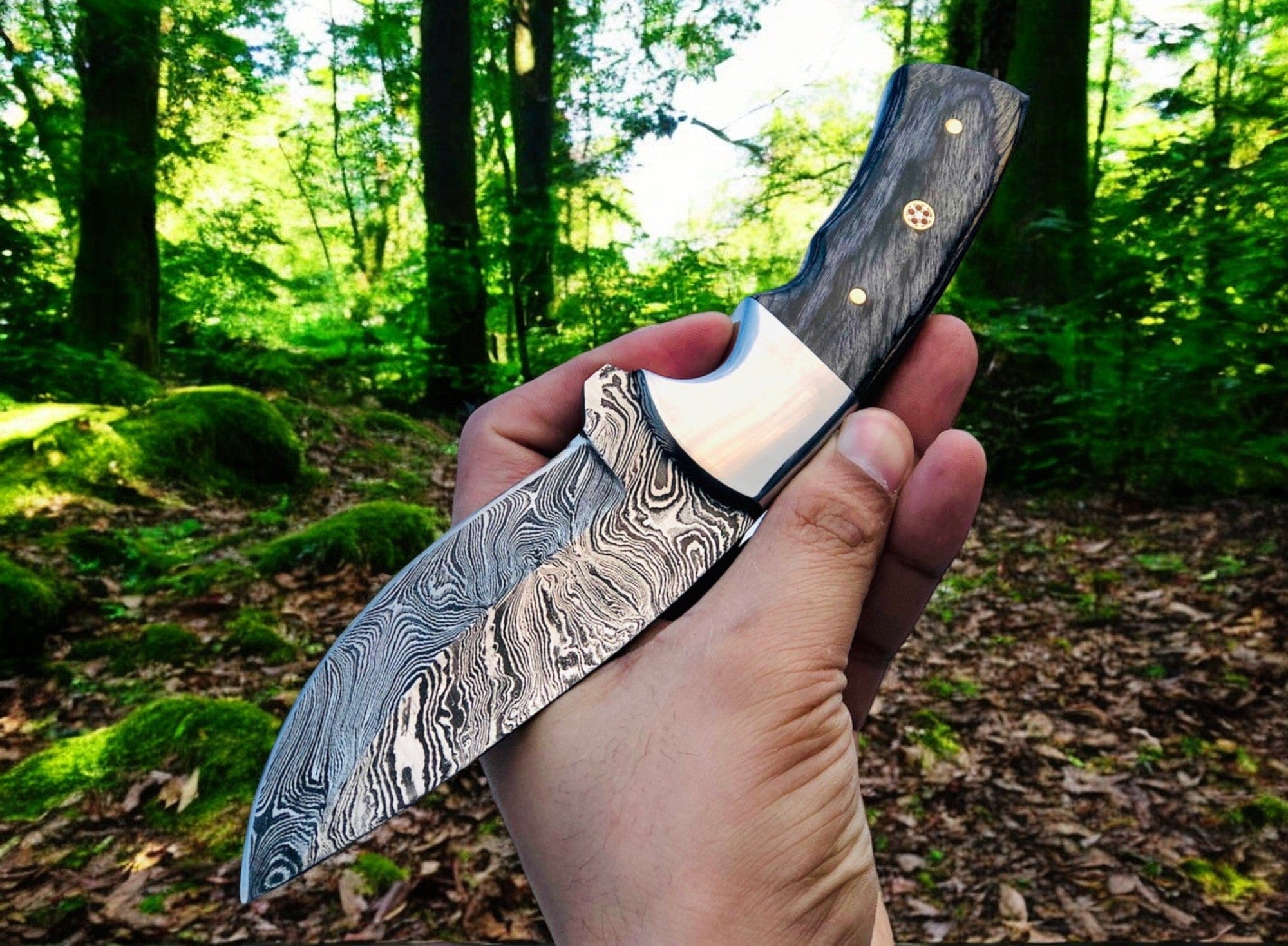 KBS Knives Store Hunting Knife Shadowstalker – Damascus Hunting Knife, Handmade