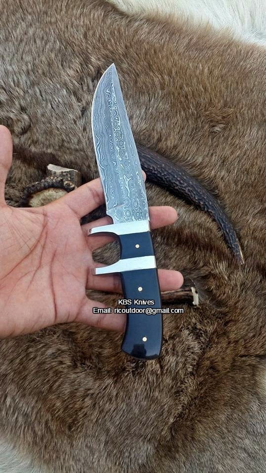 KBS Knives Store Hunting Knife Stealth Hunter Custom Handmade Damascus Fixed-Blade Hunting Knife for Hunters 10 Inches KBS Knives Store