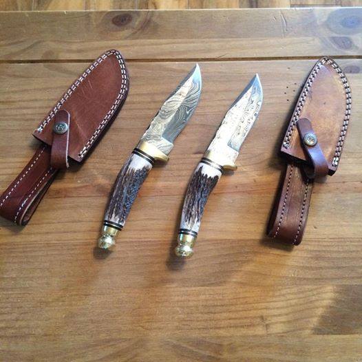 KBS Knives Store Hunting Knife The Hunter’s Edge: Custom Handmade Damascus Steel Outdoor Hunting Knife | Antler Horn Handle | 8.5 Inches | KBS Knives