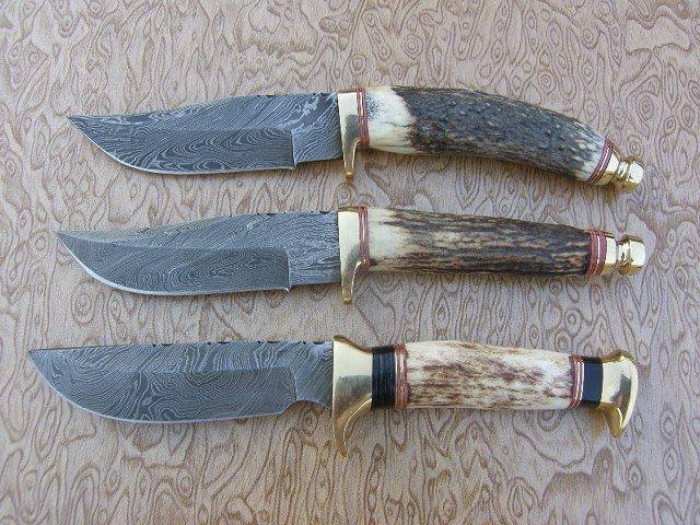 KBS Knives Store Hunting Knife The Hunter’s Edge: Custom Handmade Damascus Steel Outdoor Hunting Knife | Antler Horn Handle | 8.5 Inches | KBS Knives