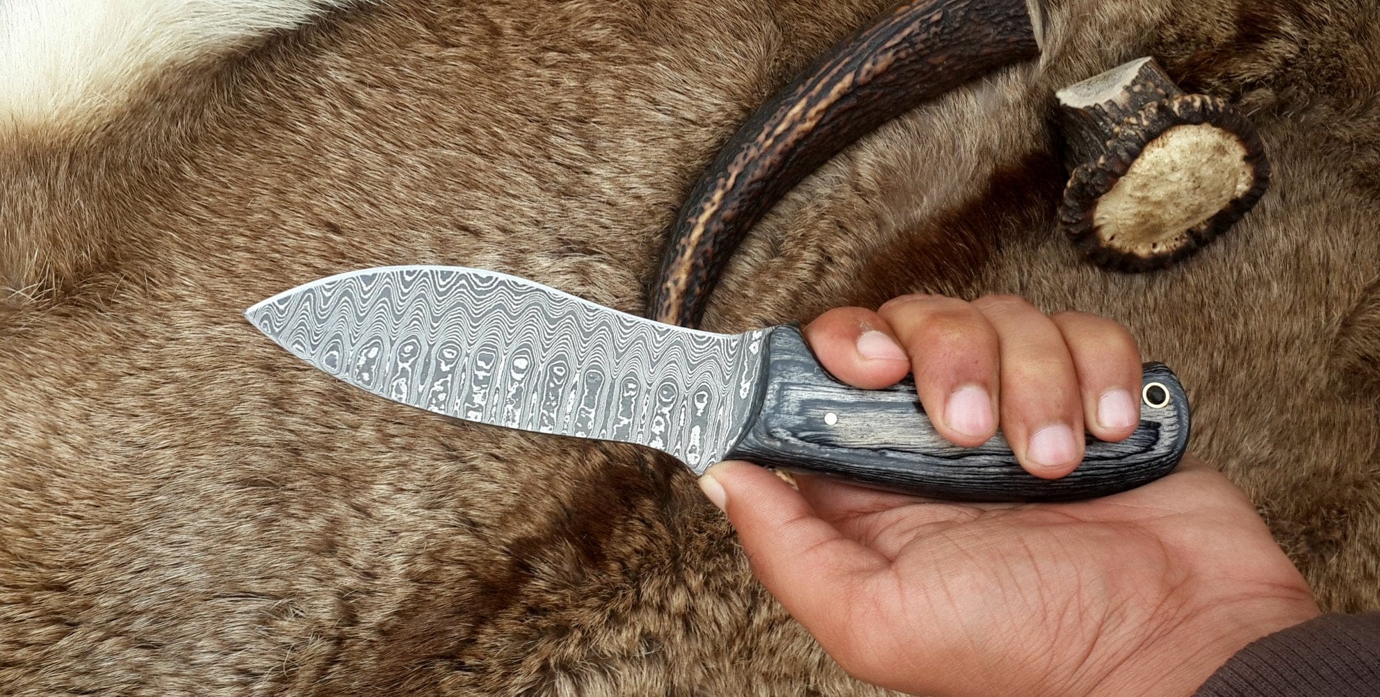 KBS Knives Store Hunting Knife The Tactical Hunter: Custom Handmade Damascus Steel Tactical Hunting Knife | Exotic Wood Handle | 9 Inches | KBS Knives