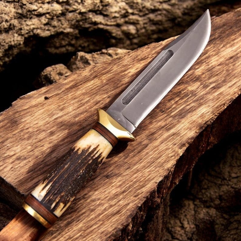 KBS Knives Store Hunting Knife The Tracker’s High Carbon Hunting Knife: Antler-Handled Masterpiece