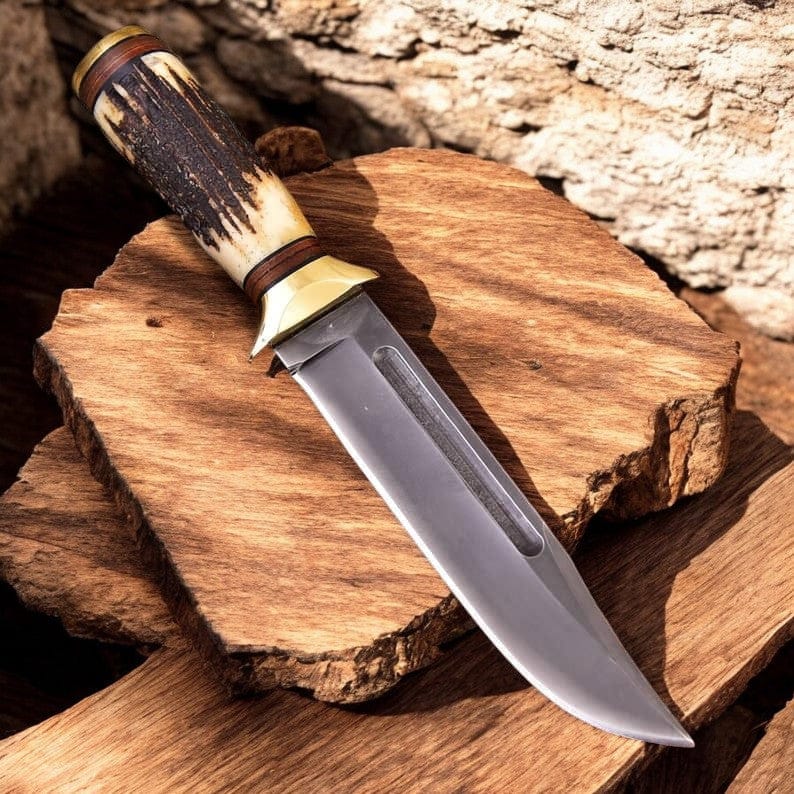KBS Knives Store Hunting Knife The Tracker’s High Carbon Hunting Knife: Antler-Handled Masterpiece