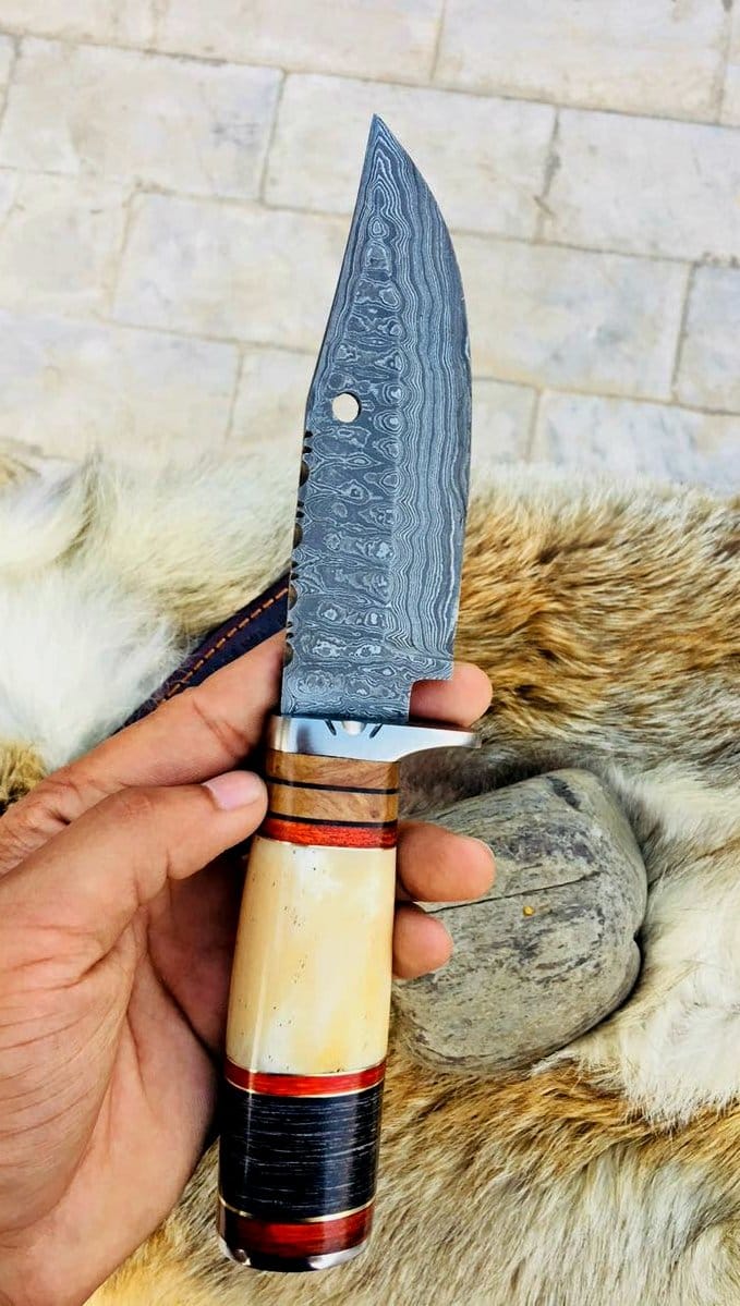 KBS Knives Store Hunting Knives Custom Handmade Damascus Blade Hunting Skinning Knife
