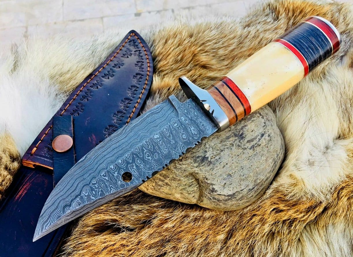 KBS Knives Store Hunting Knives Custom Handmade Damascus Blade Hunting Skinning Knife