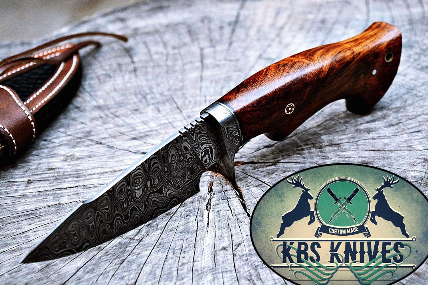 KBS Knives Store Hunting Knives Custom Handmade Damascus Steel Hunting Knife