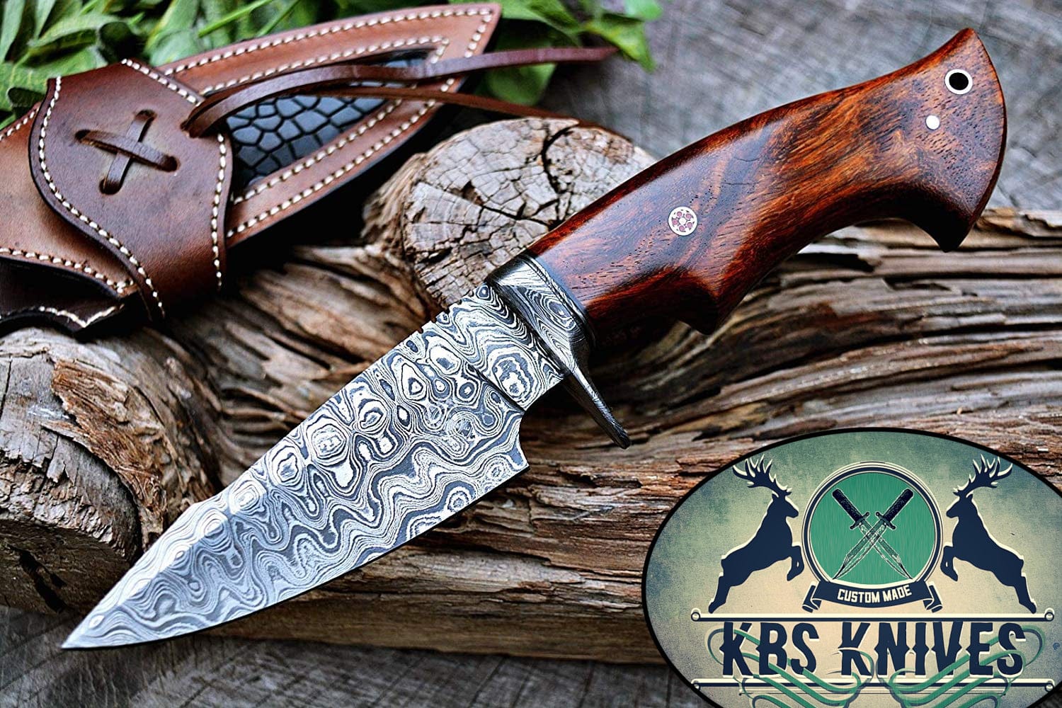 KBS Knives Store Hunting Knives Custom Handmade Damascus Steel Hunting Knife