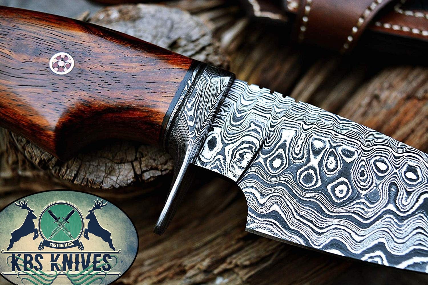 KBS Knives Store Hunting Knives Custom Handmade Damascus Steel Hunting Knife