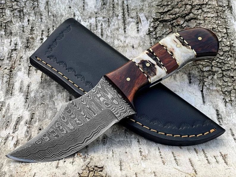 KBS Knives Store Hunting Knives Custom Handmade Damascus Steel Hunting Skinning Knife