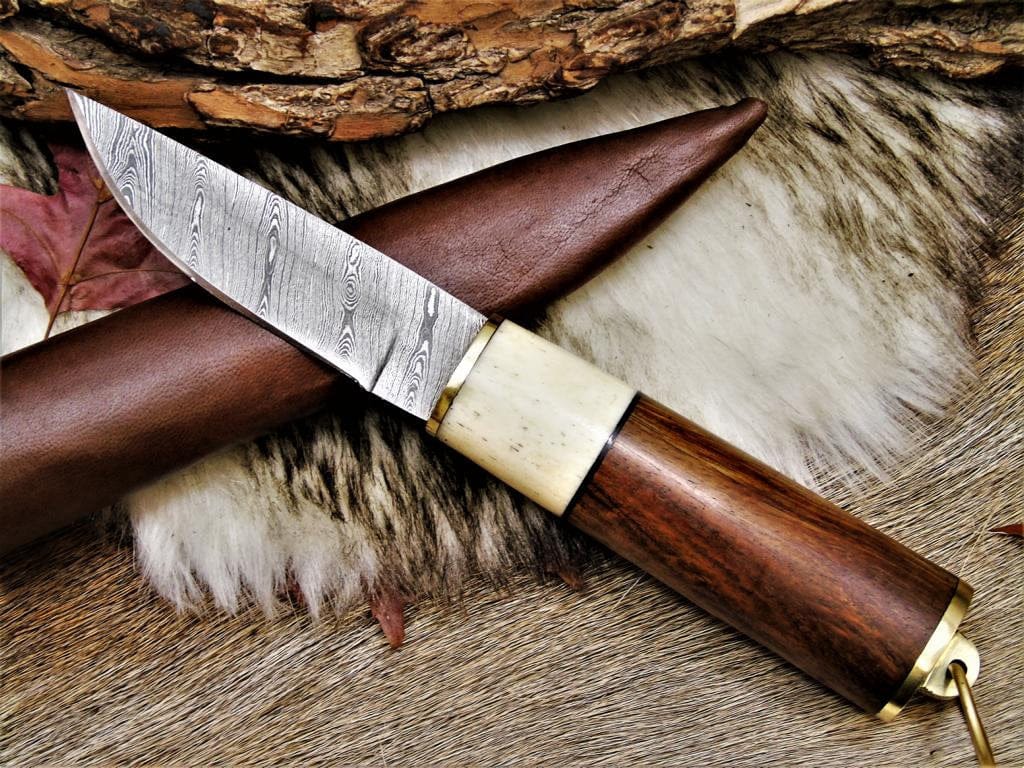 KBS Knives Store Hunting Knives Custom Handmade Damascus Steel Hunting Skinning Knife