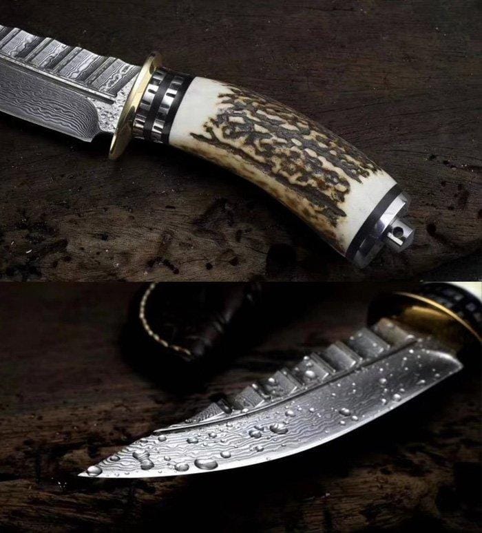 KBS Knives Store Hunting Knives Custom Handmade Damascus Steel Steel Hunting Knife